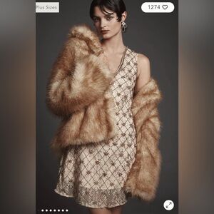 NWT $248 Anthropologie Let Me Be Crystal-Embellished Mini Shift Dress XS